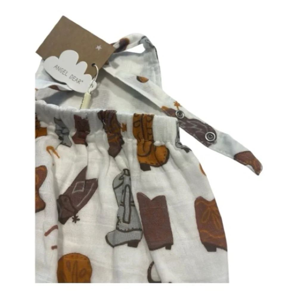Angel Dear Cowboy Print Baby Romper 0-3 months